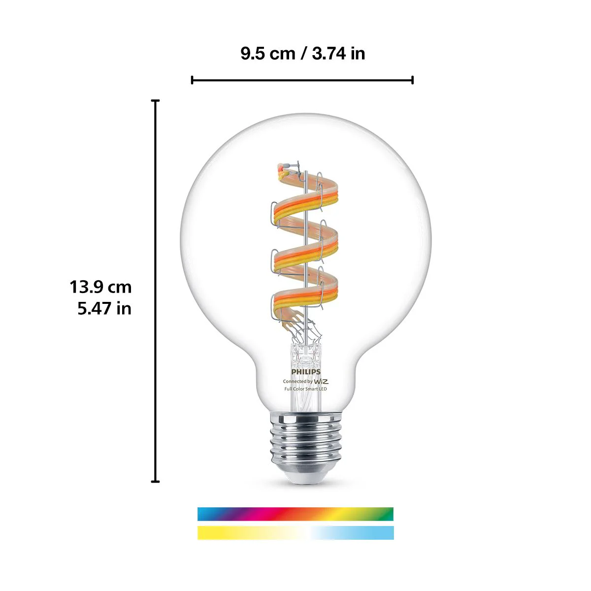 WiZ Colour & Tunable White G95 E27 Smart Bulb [Gen 2] - Image 4