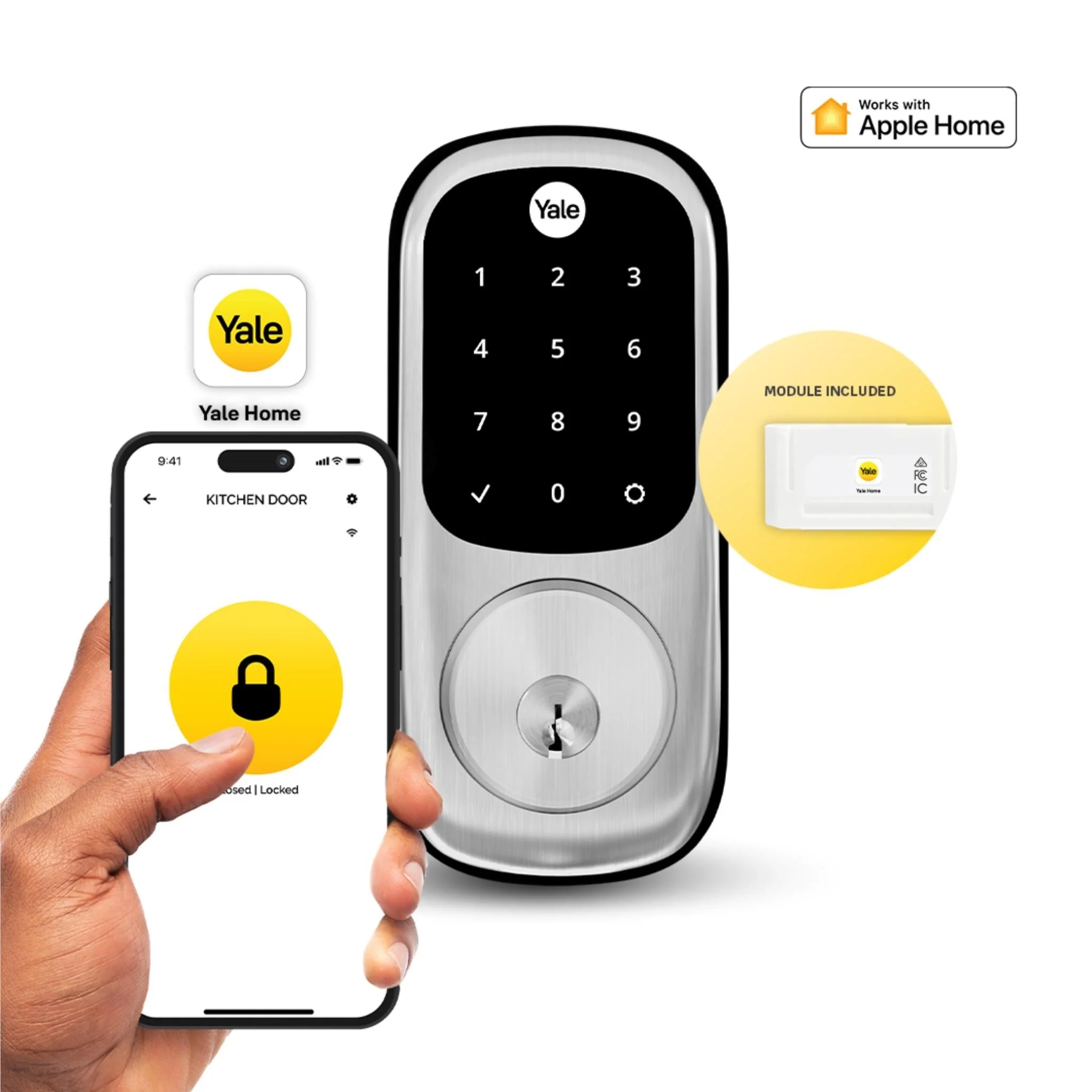 Yale Assure Keyed Digital Deadbolt (Satin Nickel) - Image 3