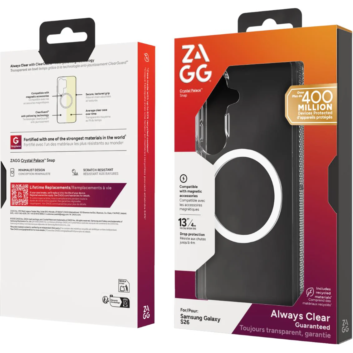 ZAGG Crystal Palace Snap Kickstand Case for Samsung Galaxy S26 (Clear) - Image 2