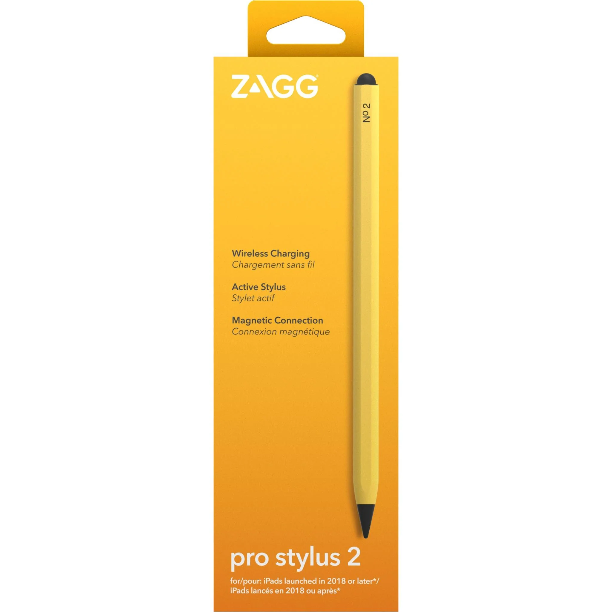 Zagg Pro Stylus 2 Pencil with Wireless Charging Adapter (Yellow) - Image 4